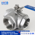 CF8m BSP L/T Port Three Way Ball Valve